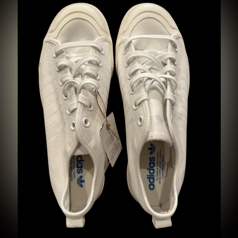 New Adidas Men's Nizza RF Shoes, Size 10 Cloud White / Off White Lace-up